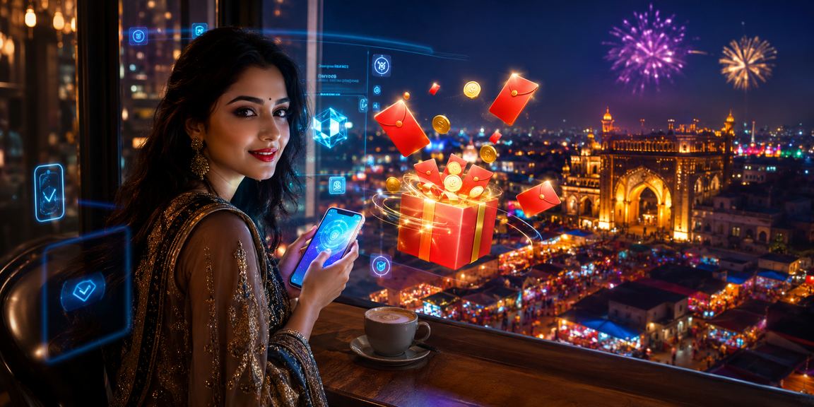কুমিল্লার রাতের বাজারে বোনাস লিফাফা হাতে একজন